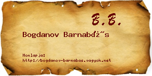 Bogdanov Barnabás névjegykártya