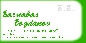 barnabas bogdanov business card